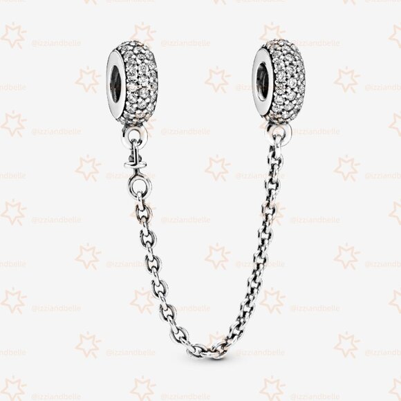 Pandora Sparkling PavΓ© Safety Chain Charm - Picture 1 of 4